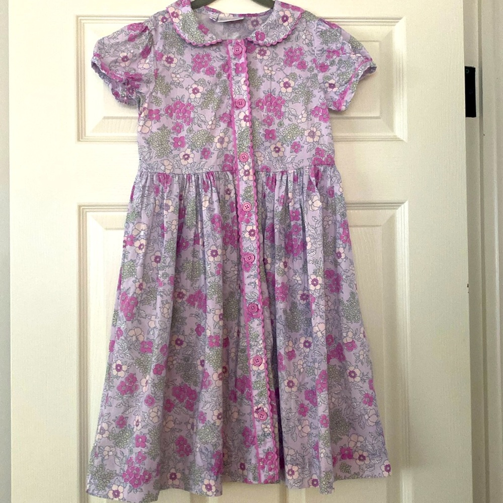 Rachel Riley Girls Spring Button Front Dress Size 8